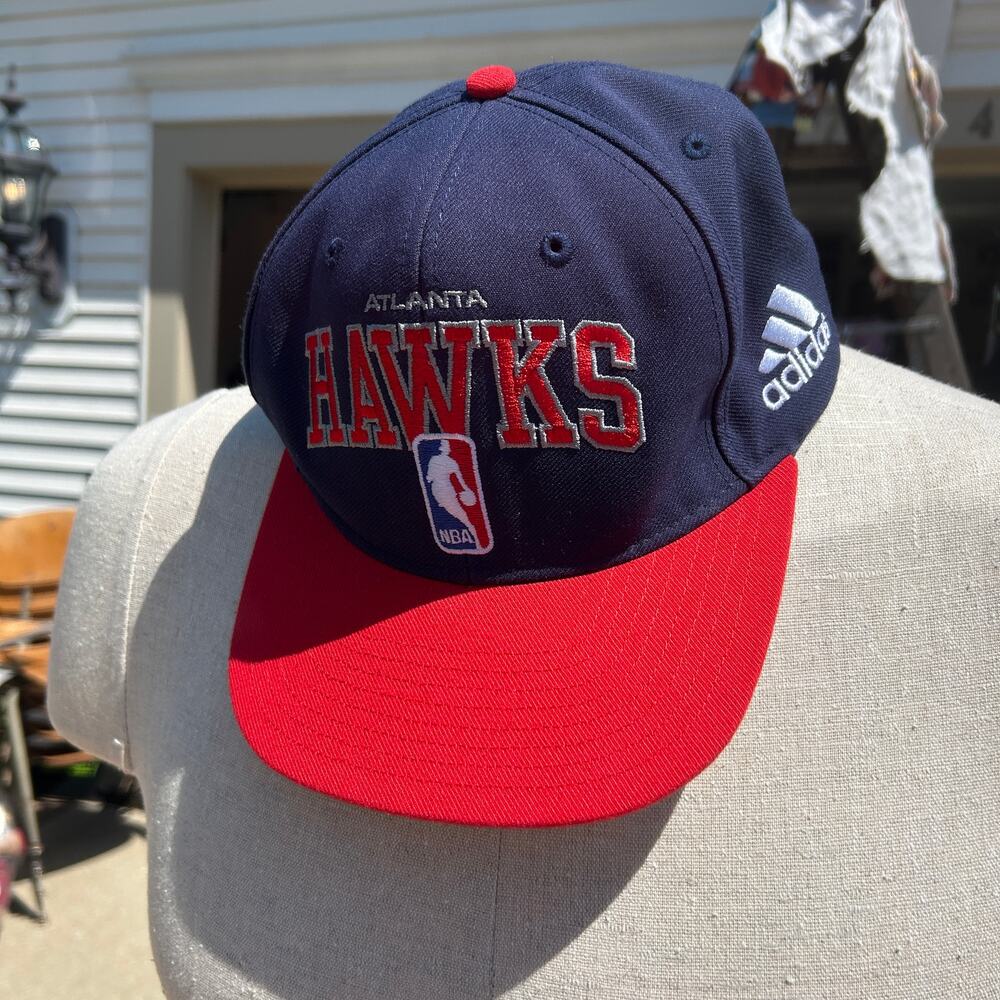 Adidas Atlanta Hawks NBA Snapback Hat Two-Tone Navy Red Flat Brim Cap 2013